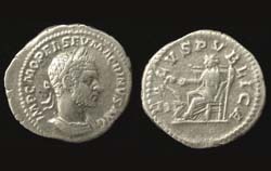 Macrinus, Denarius, Salus reverse, Rare